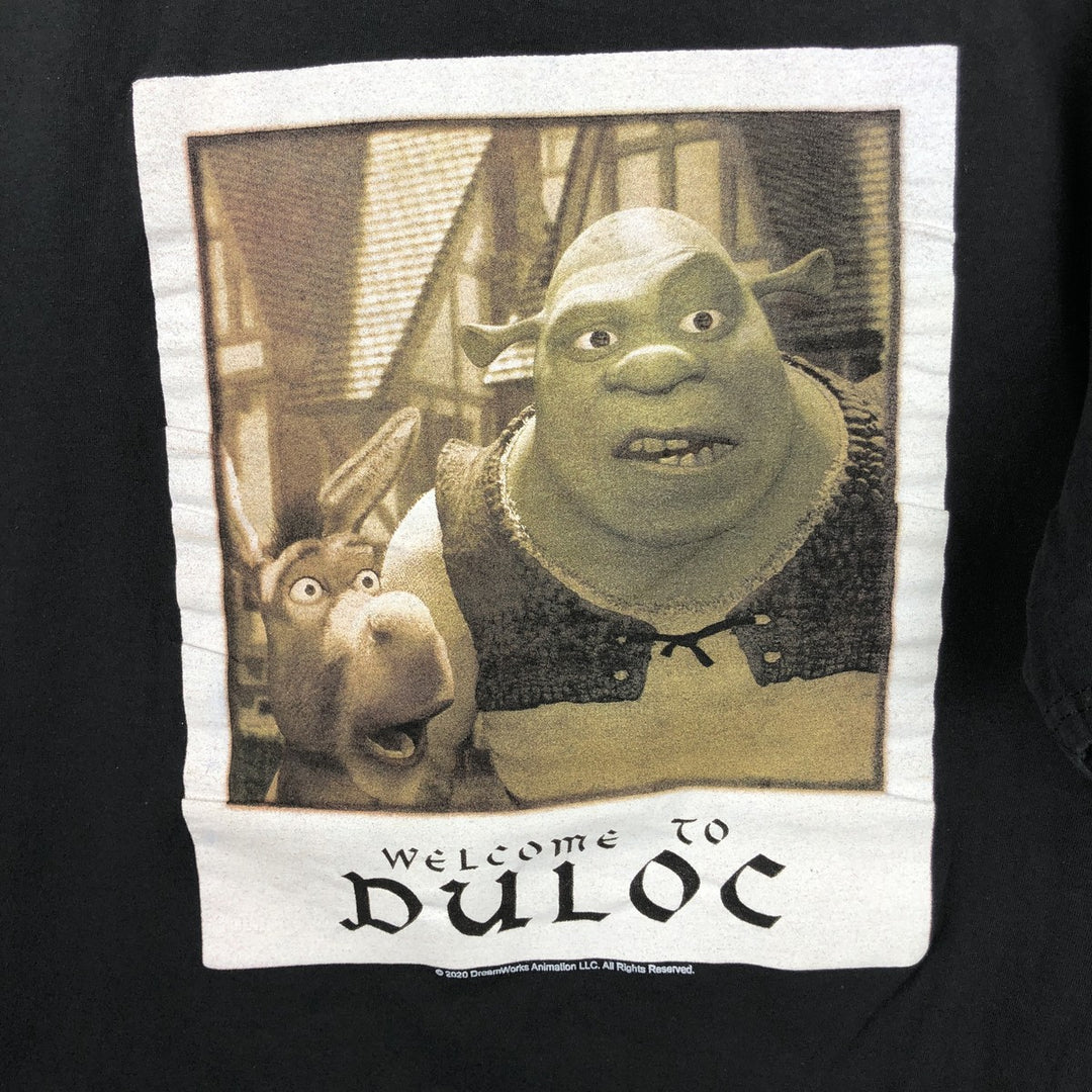 SHREK Movie T-Shirt (Men's XL equivalent) cotton black type Vintage Second Hand