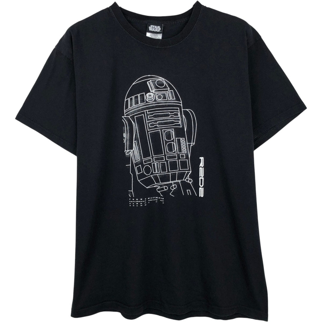STAR WARS R2-D2 Movie T-Shirt, Made in the UK, Men's Size XL (approx.) cotton black type Vintage Second Hand