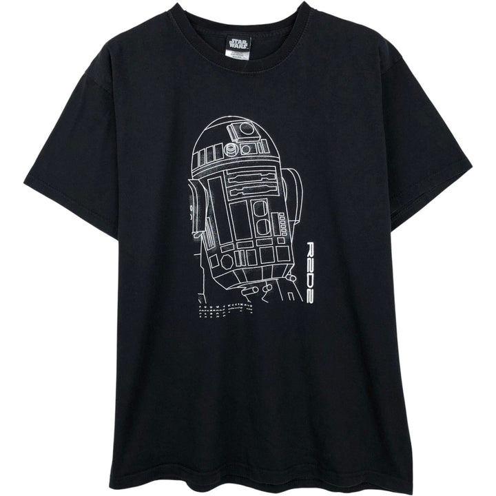 STAR WARS R2-D2 Movie T-Shirt, Made in the UK, Men's Size XL (approx.) cotton black type Vintage Second Hand