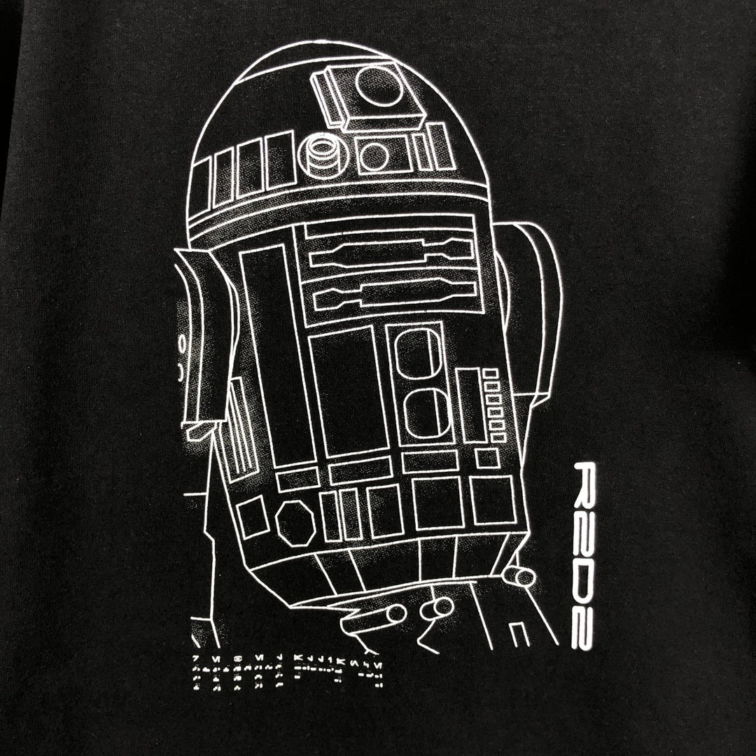 STAR WARS R2-D2 Movie T-Shirt, Made in the UK, Men's Size XL (approx.) cotton black type Vintage Second Hand