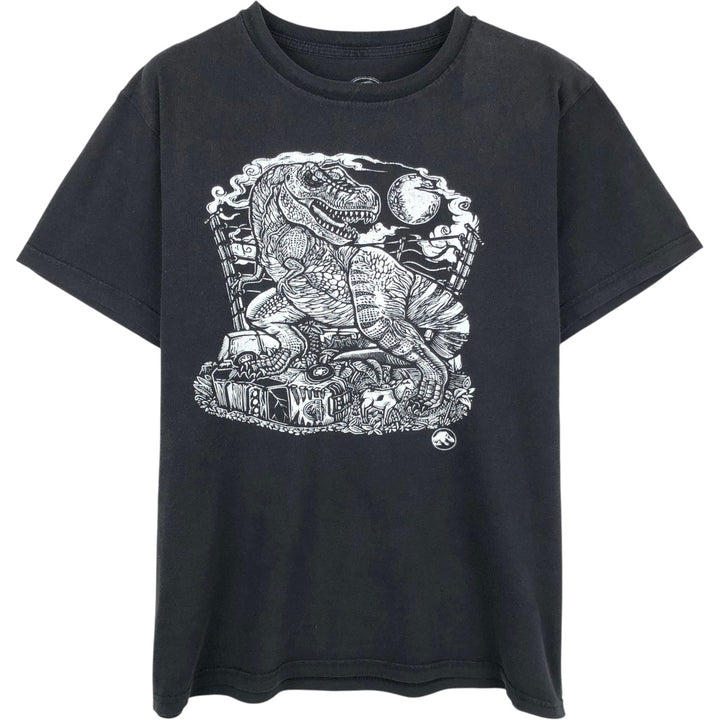 JURASSIC PARK Movie T-shirt (Men's Size M) cotton black type Vintage Second Hand