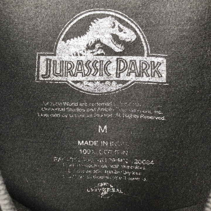 JURASSIC PARK Movie T-shirt (Men's Size M) cotton black type Vintage Second Hand