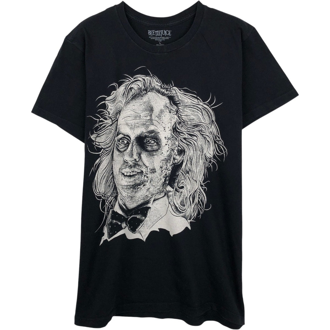 BEETLEJUICE movie T-shirt (Men's size L) cotton black type Vintage Second Hand