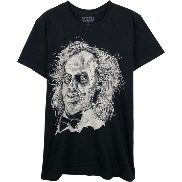 BEETLEJUICE movie T-shirt (Men's size L) cotton black type Vintage Second Hand