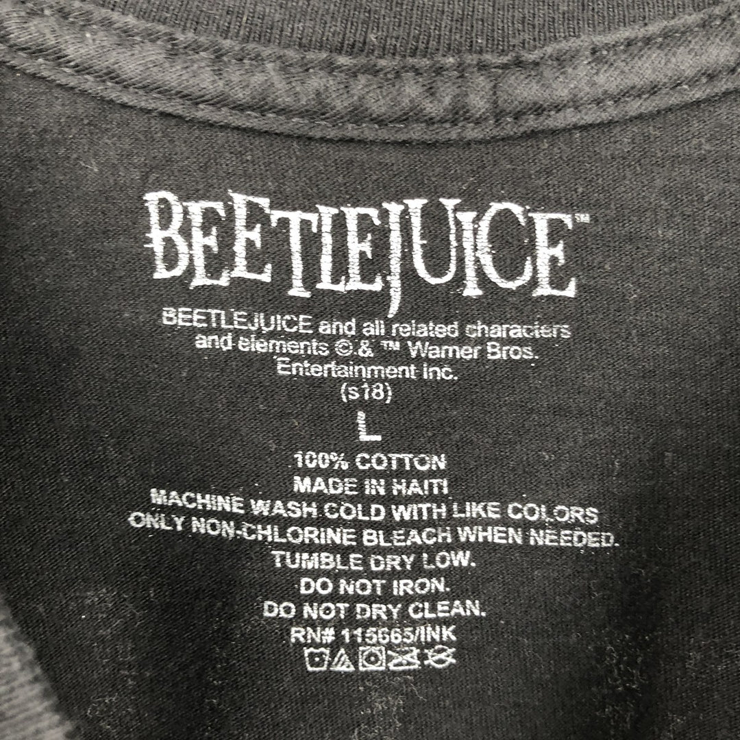 BEETLEJUICE movie T-shirt (Men's size L) cotton black type Vintage Second Hand