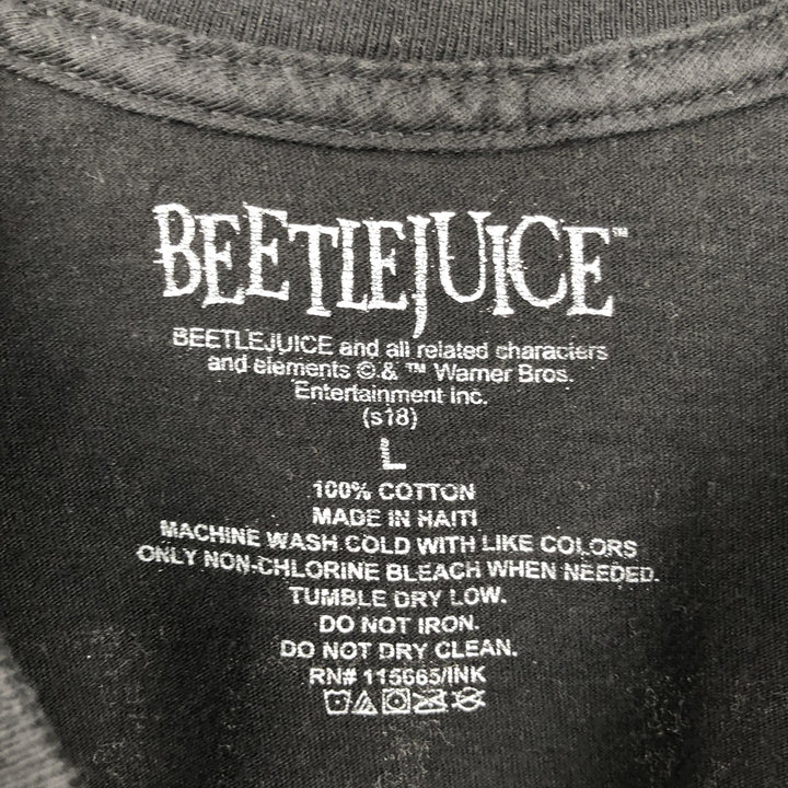 BEETLEJUICE movie T-shirt (Men's size L) cotton black type Vintage Second Hand