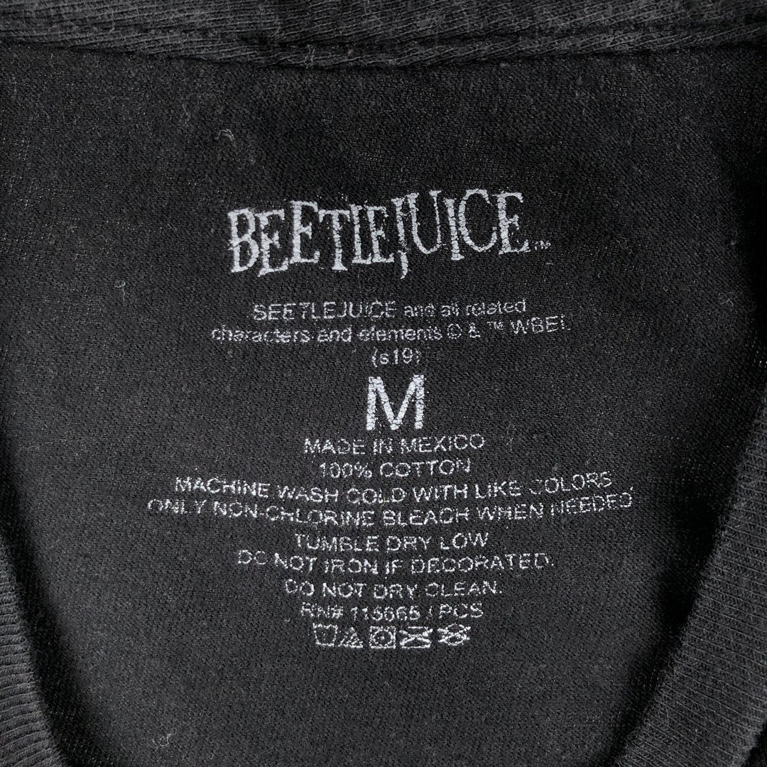 BEETLEJUICE Large Print Movie T-Shirt (Men's Size M) cotton black type Vintage Second Hand