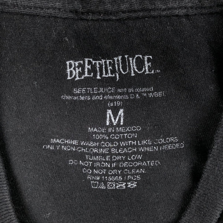 BEETLEJUICE Large Print Movie T-Shirt (Men's Size M) cotton black type Vintage Second Hand