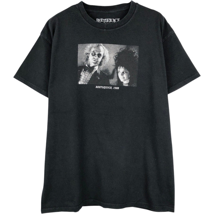 BEETLEJUICE movie T-shirt (Men's size L) cotton black type Vintage Second Hand