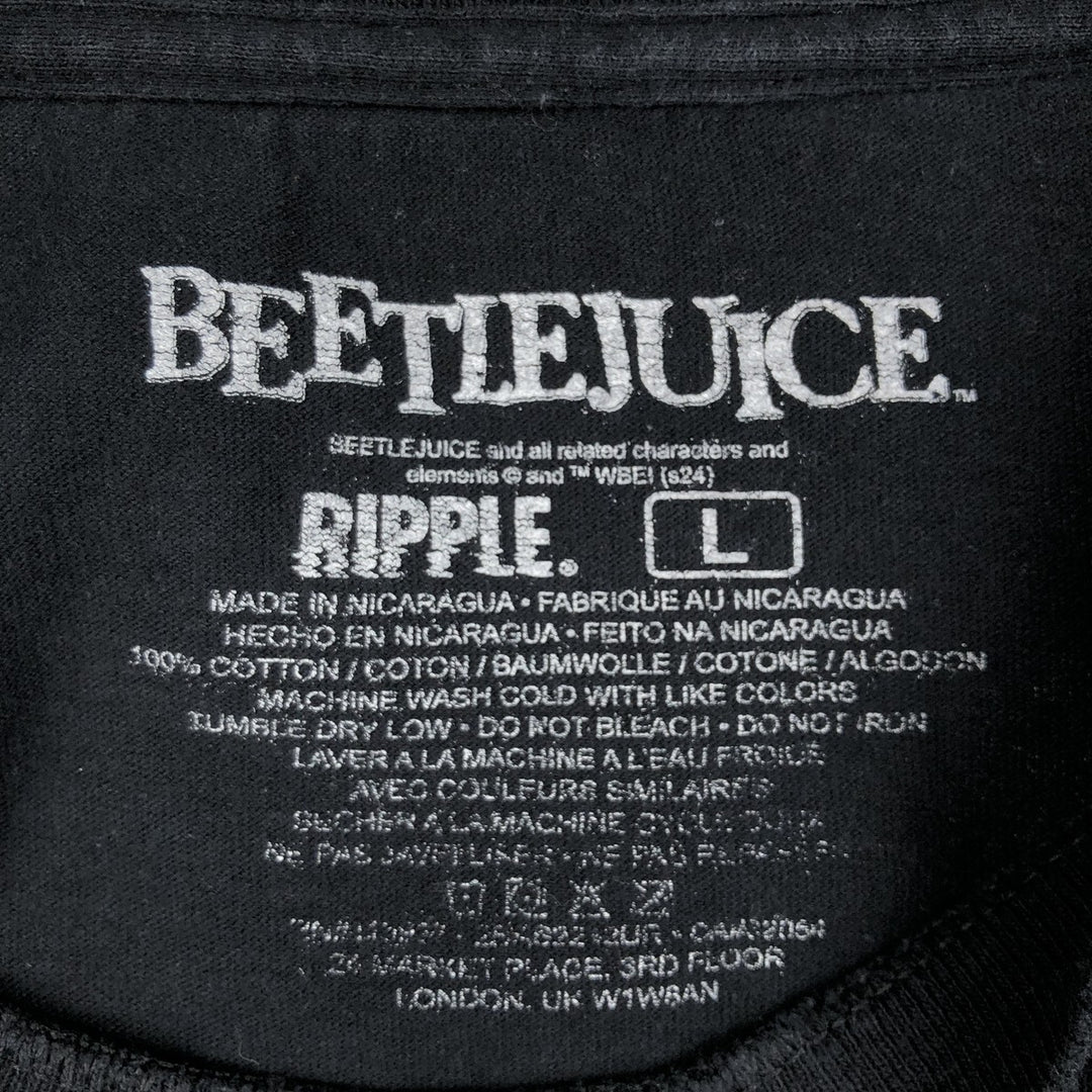 BEETLEJUICE movie T-shirt (Men's size L) cotton black type Vintage Second Hand