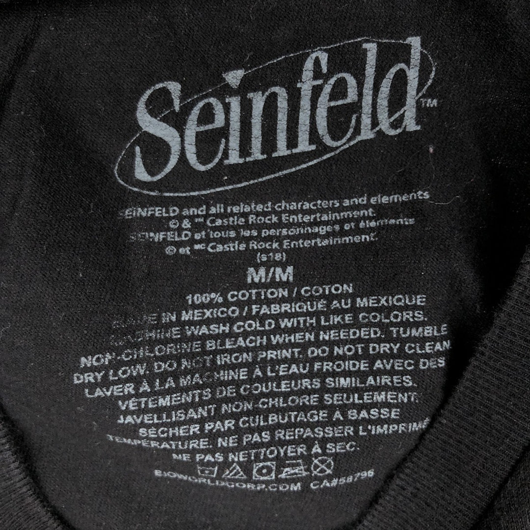 SEINFELD Movie T-shirt (Men's size M) cotton black type Vintage Second Hand
