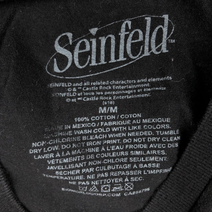 SEINFELD Movie T-shirt (Men's size M) cotton black type Vintage Second Hand