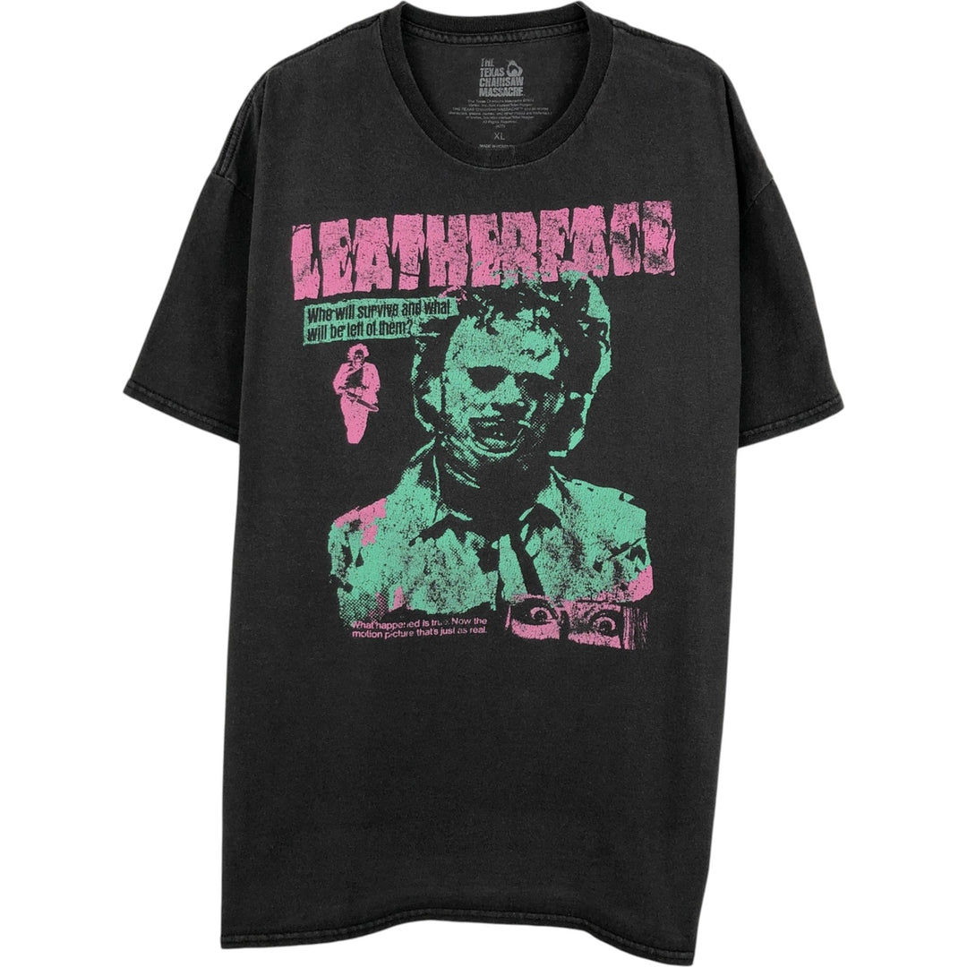 THE TEXAS CHAINSAW MASSACRE Movie T-Shirt (Men's XL equivalent) cotton black type Vintage Second Hand
