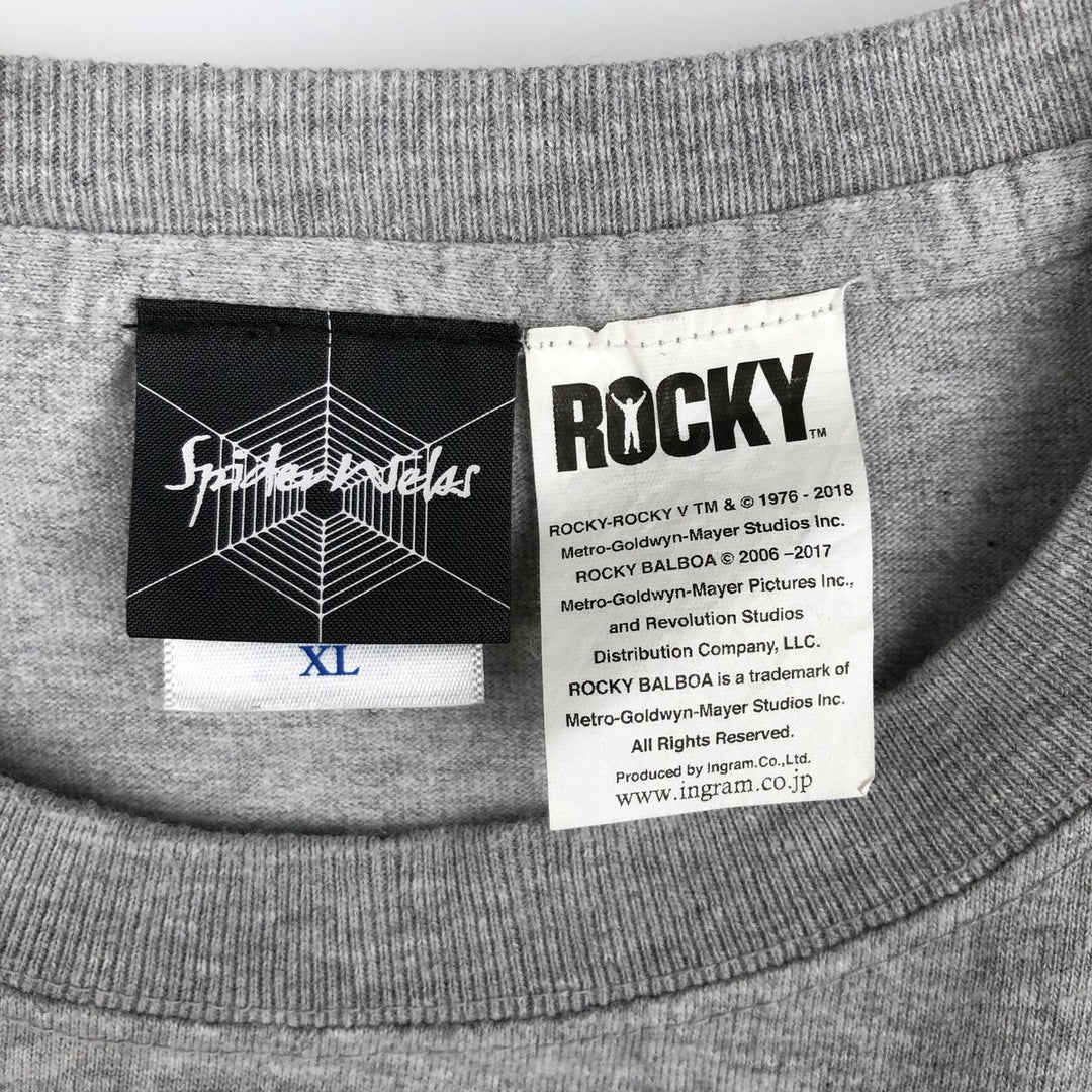 Spider-Man Rocky Movie T-Shirt (Men's XL equivalent) cotton gray type Vintage Second Hand