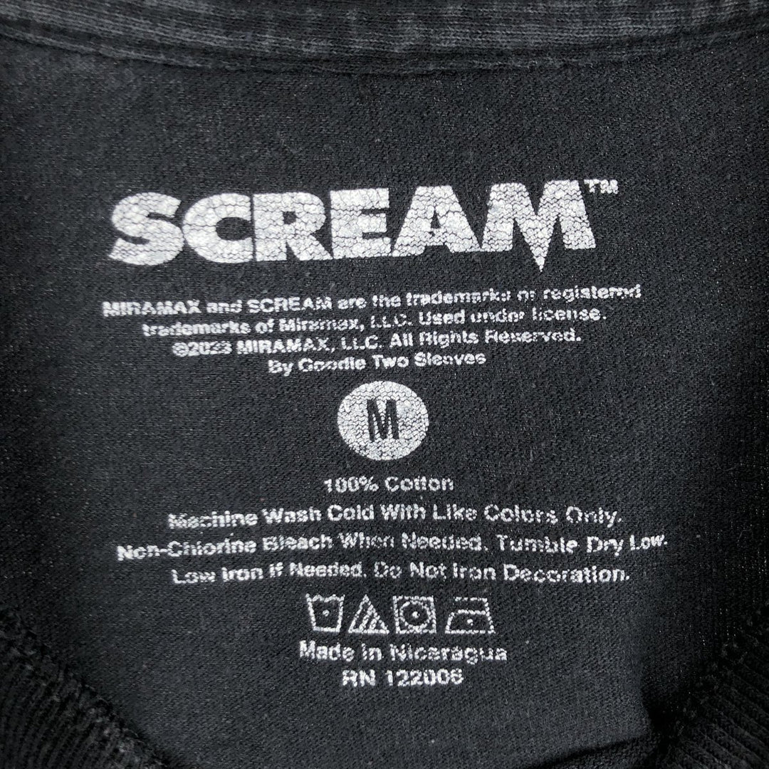 SCREAM movie t-shirt (men's size M) cotton black type Vintage Second Hand
