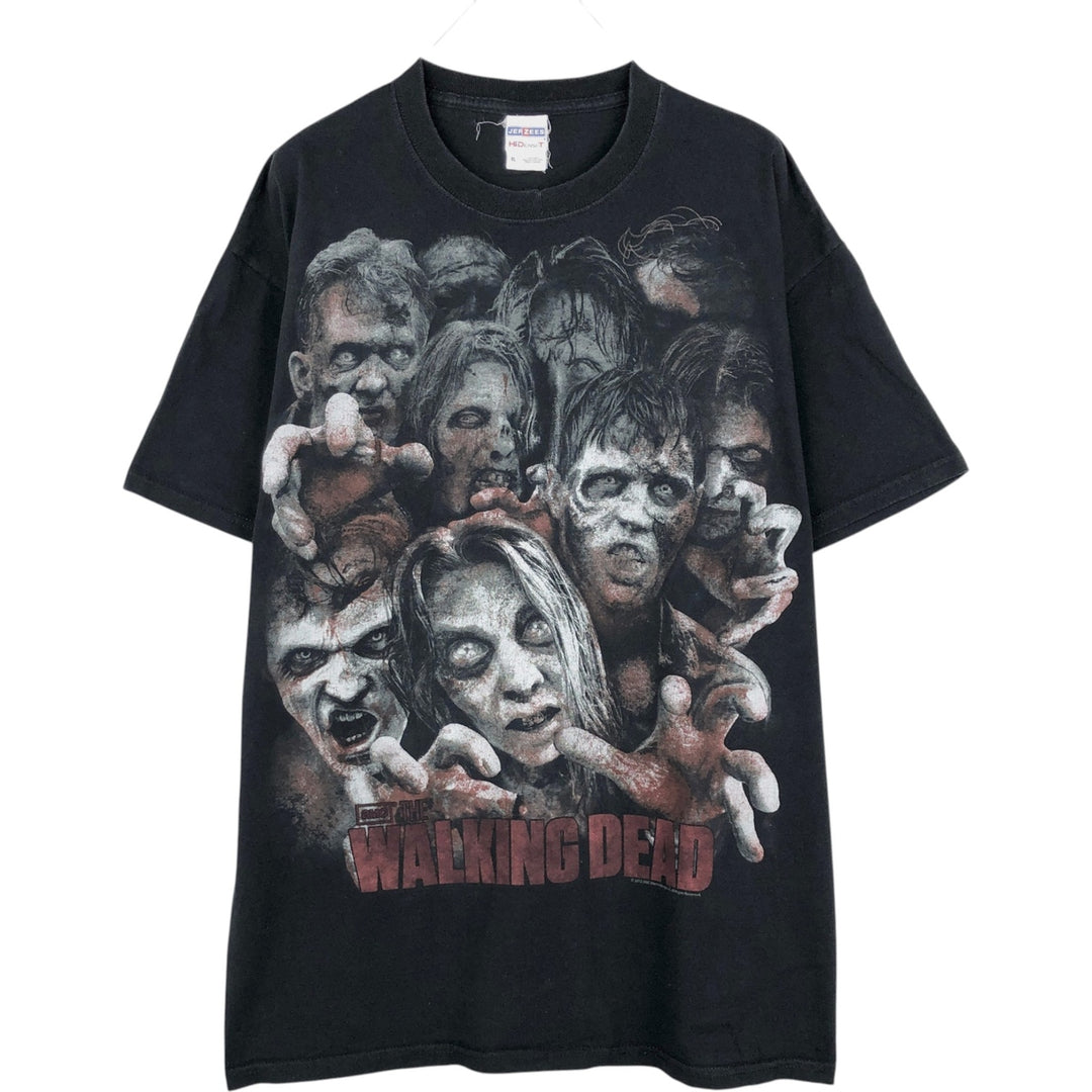 Jerzees THE WALKING DEAD Large Print Movie T-Shirt, Men's XL cotton black type Vintage Second Hand