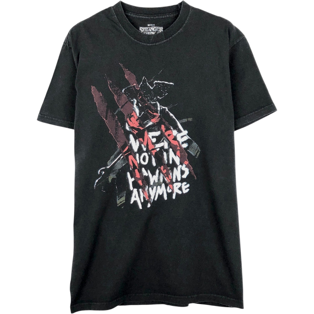 STRANGER THINGS Stranger Things Movie T-shirt Men's S size cotton black type Vintage Second Hand