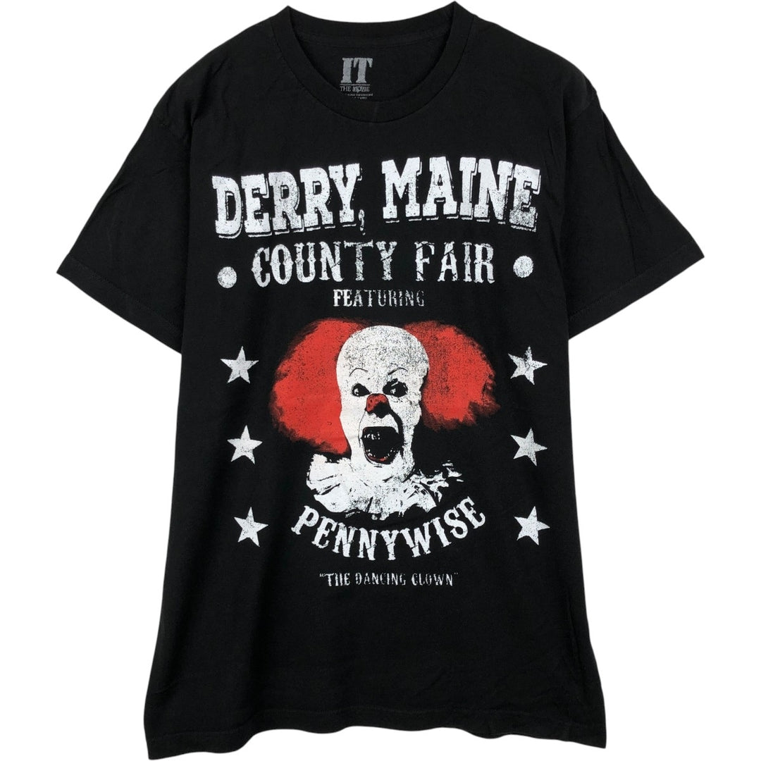 IT Pennywise Movie T-Shirt (Men's Size L) cotton black type Vintage Second Hand