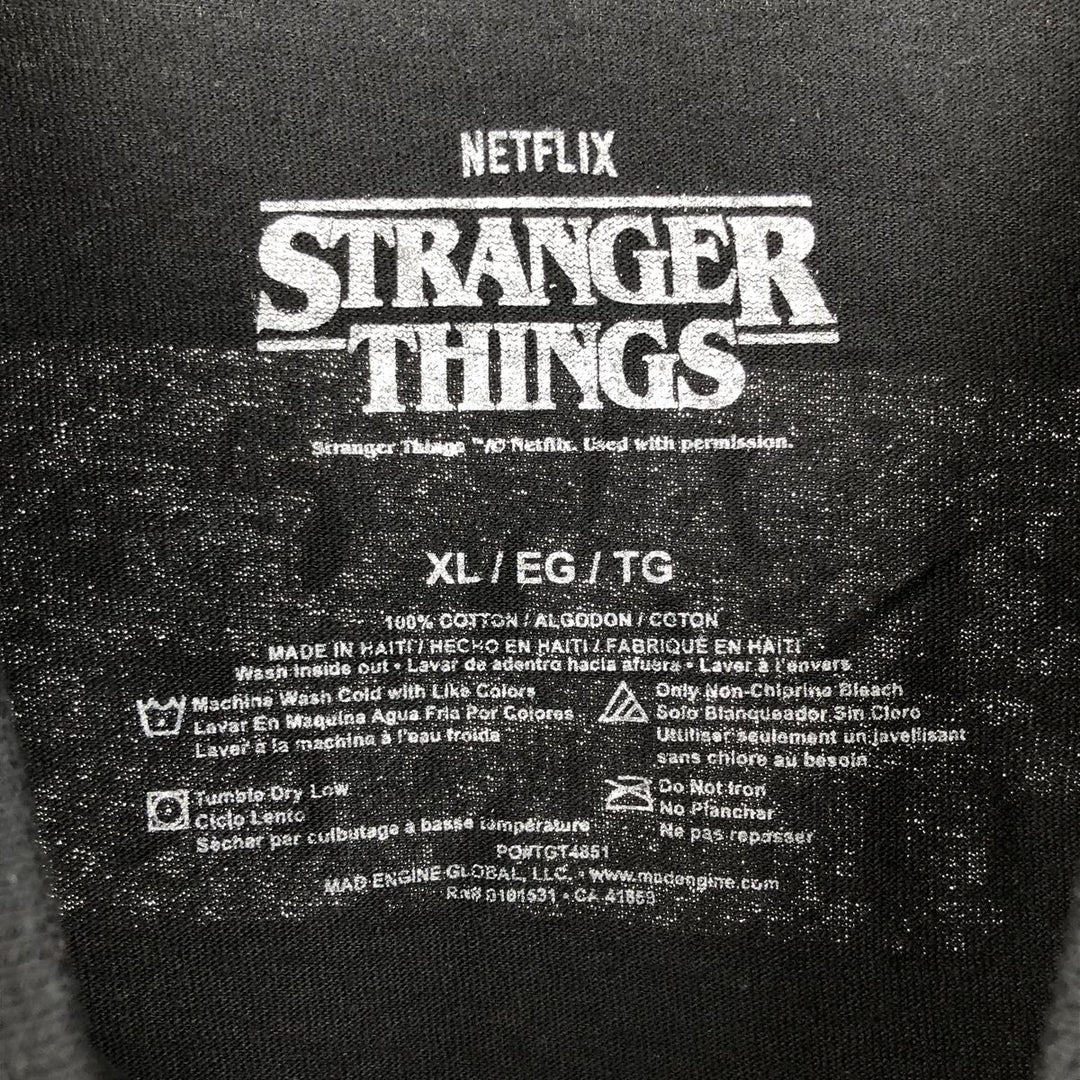 STRANGER THINGS Stranger Things Movie T-shirt Men's XL size cotton black type Vintage Second Hand