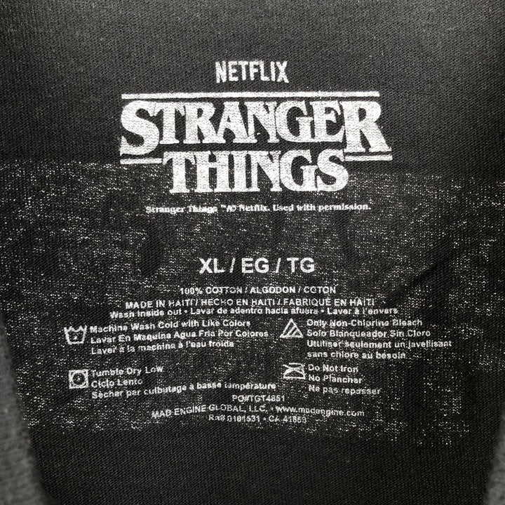 STRANGER THINGS Stranger Things Movie T-shirt Men's XL size cotton black type Vintage Second Hand