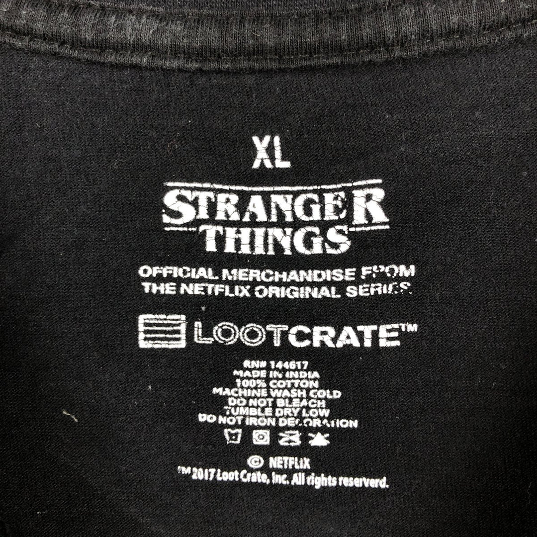 LOOTCRATE STRANGER THINGS Movie T-Shirt (Men's XL equivalent) cotton black type Vintage Second Hand
