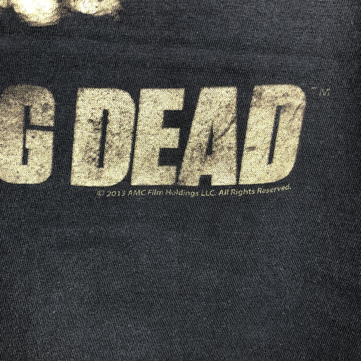 PORT and COMPANY THE WALKING DEAD Skull Pattern Movie T-Shirt (Men's Size L) cotton black type Vintage Second Hand