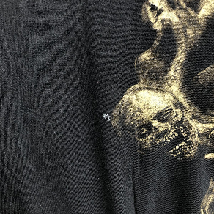 PORT and COMPANY THE WALKING DEAD Skull Pattern Movie T-Shirt (Men's Size L) cotton black type Vintage Second Hand