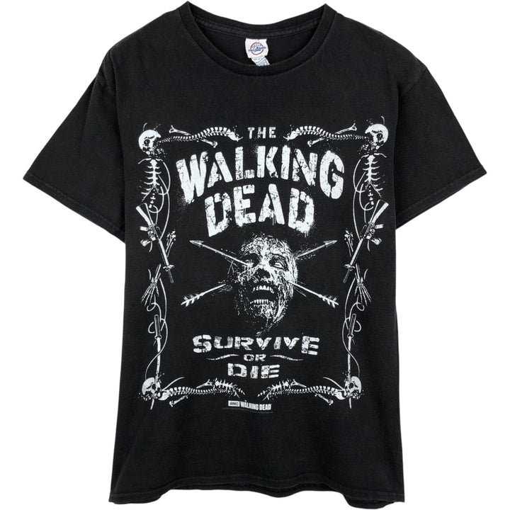 Delta THE WALKING DEAD Skull Pattern Movie T-Shirt (Men's Size M) cotton black type Vintage Second Hand