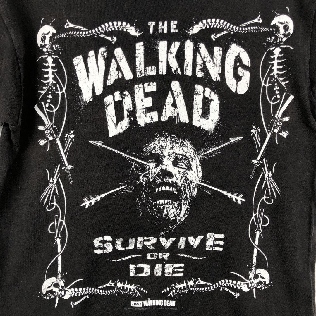 Delta THE WALKING DEAD Skull Pattern Movie T-Shirt (Men's Size M) cotton black type Vintage Second Hand