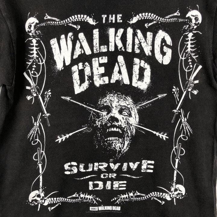 Delta THE WALKING DEAD Skull Pattern Movie T-Shirt (Men's Size M) cotton black type Vintage Second Hand