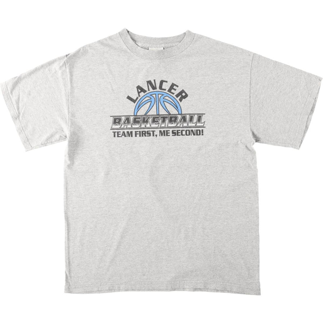 Adidas sports print t-shirt, men's size M (approx.) cotton gray type Vintage Second Hand