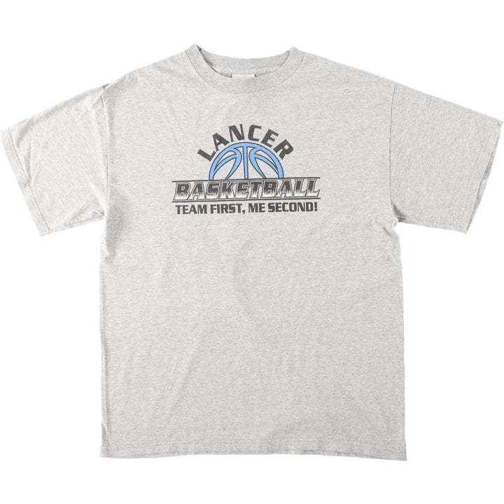 Adidas sports print t-shirt, men's size M (approx.) cotton gray type Vintage Second Hand