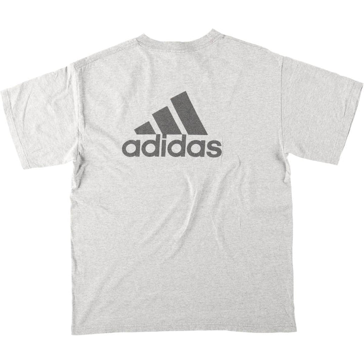 Adidas sports print t-shirt, men's size M (approx.) cotton gray type Vintage Second Hand