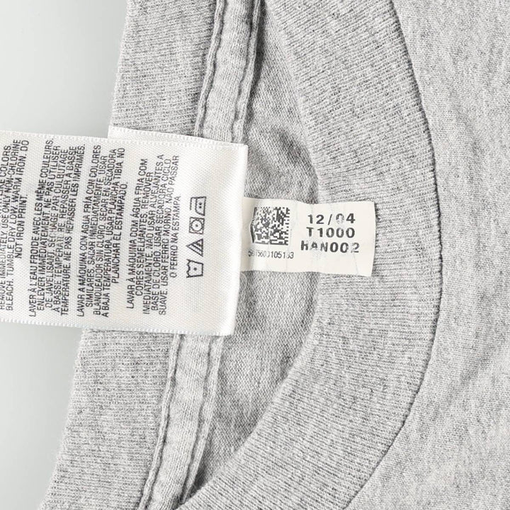 Adidas sports print t-shirt, men's size M (approx.) cotton gray type Vintage Second Hand
