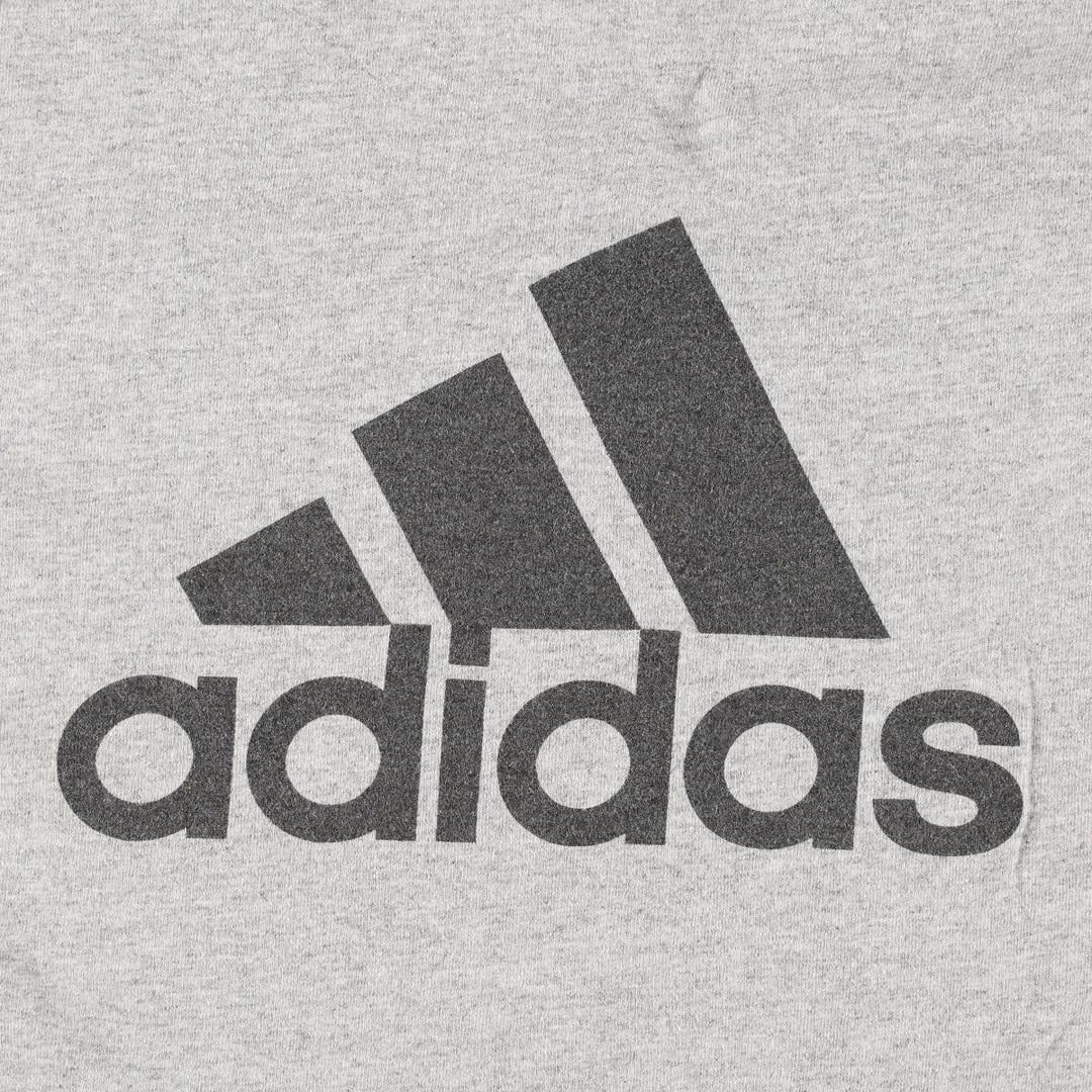 Adidas sports print t-shirt, men's size M (approx.) cotton gray type Vintage Second Hand