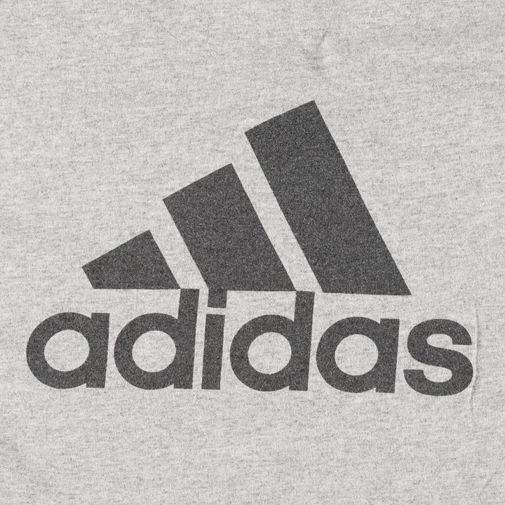 Adidas sports print t-shirt, men's size M (approx.) cotton gray type Vintage Second Hand