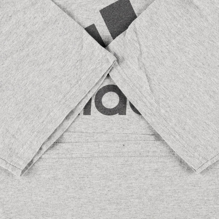 Adidas sports print t-shirt, men's size M (approx.) cotton gray type Vintage Second Hand