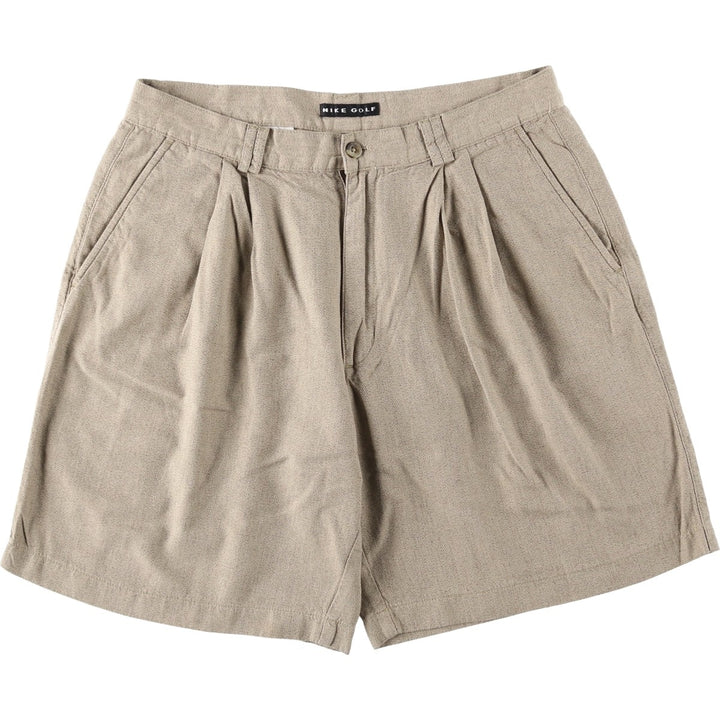 Nike Golf Two-Pleat Cotton Shorts, Men's Size W32 (approx.) cotton Beige type Vintage Second Hand