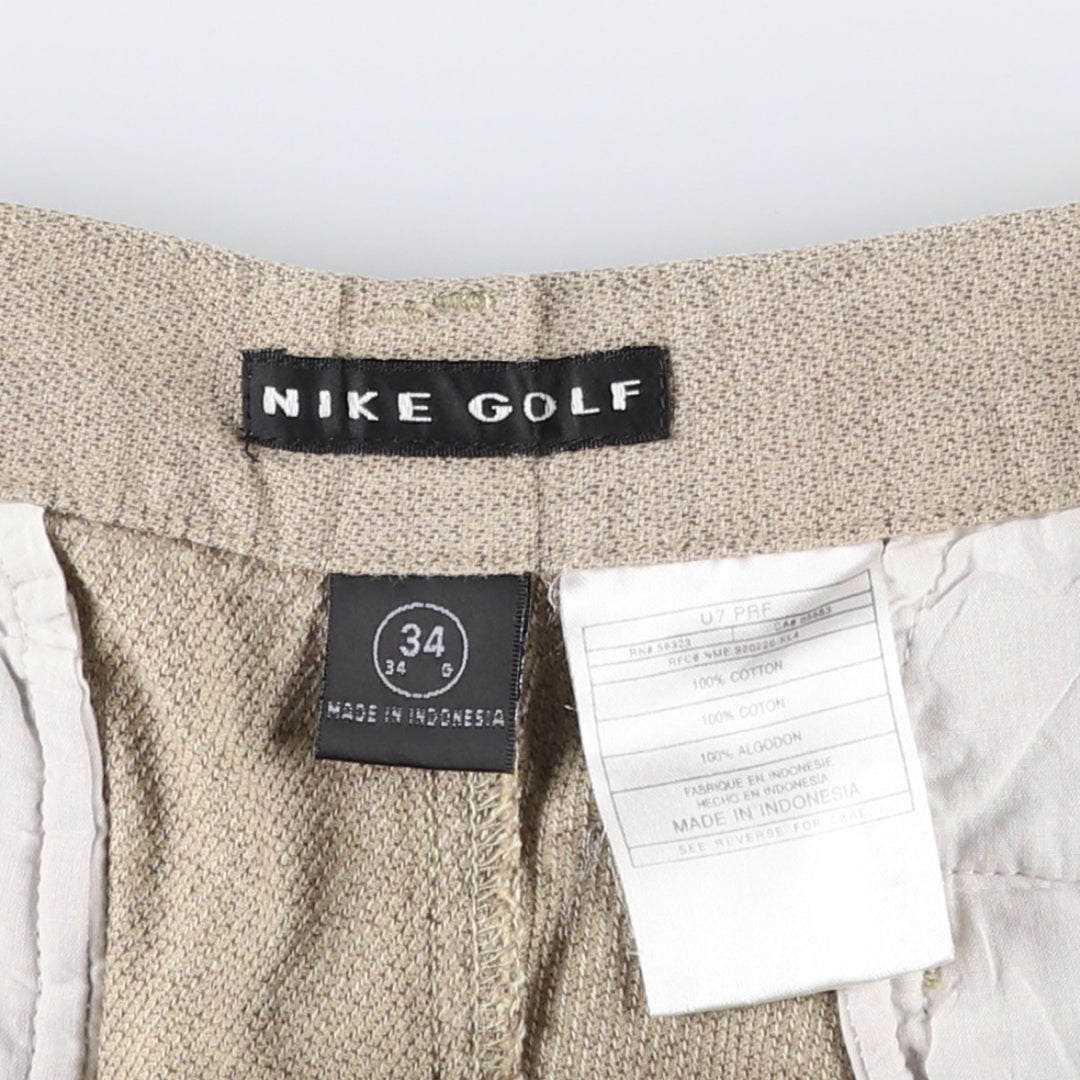 Nike Golf Two-Pleat Cotton Shorts, Men's Size W32 (approx.) cotton Beige type Vintage Second Hand