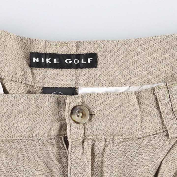 Nike Golf Two-Pleat Cotton Shorts, Men's Size W32 (approx.) cotton Beige type Vintage Second Hand