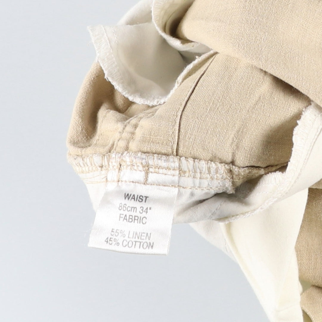 ARMANDO Cotton x Linen Shorts, Men's Size W34 (approx.) linen Beige type Vintage Second Hand