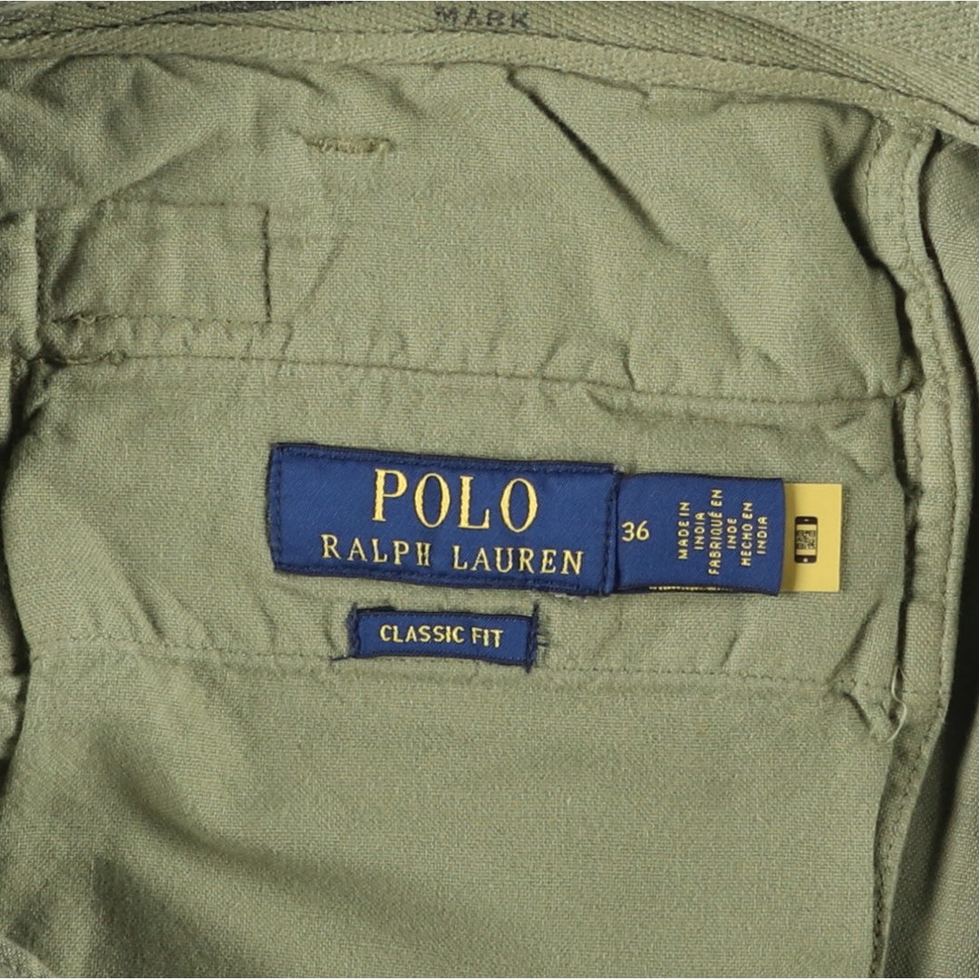 Ralph Lauren POLO RALPH LAUREN CLASSIC FIT Linen Shorts, Men's Size W37 (approx.) unclear Khaki type Vintage Second Hand