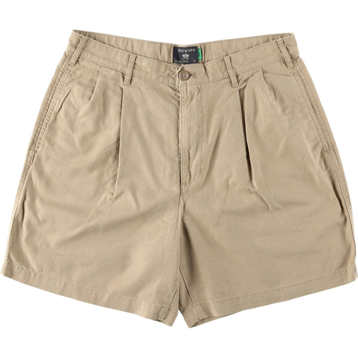 Dockers two-pleat hemp x cotton shorts, men's size W33 (approx.) Hemp beige type brown Vintage Second Hand