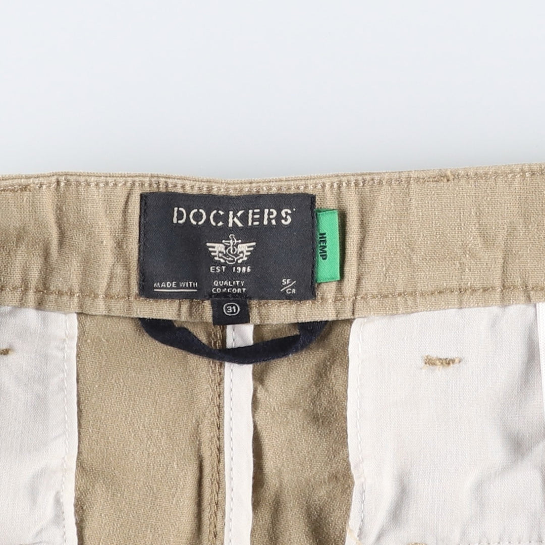 Dockers two-pleat hemp x cotton shorts, men's size W33 (approx.) Hemp beige type brown Vintage Second Hand