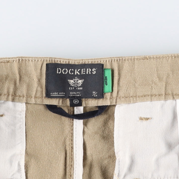 Dockers two-pleat hemp x cotton shorts, men's size W33 (approx.) Hemp beige type brown Vintage Second Hand