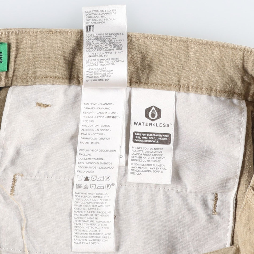 Dockers two-pleat hemp x cotton shorts, men's size W33 (approx.) Hemp beige type brown Vintage Second Hand