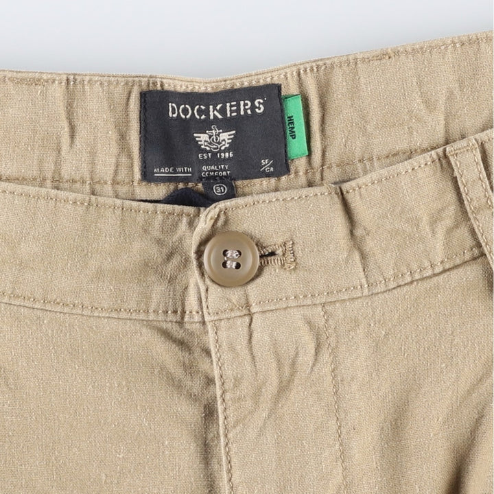 Dockers two-pleat hemp x cotton shorts, men's size W33 (approx.) Hemp beige type brown Vintage Second Hand