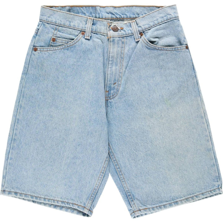 90'S Levi's 550 Relaxed Fit Orange Tab Denim Shorts, Made in USA, Men's W30 (approx.), Vintage cotton blue type Vintage Second Hand