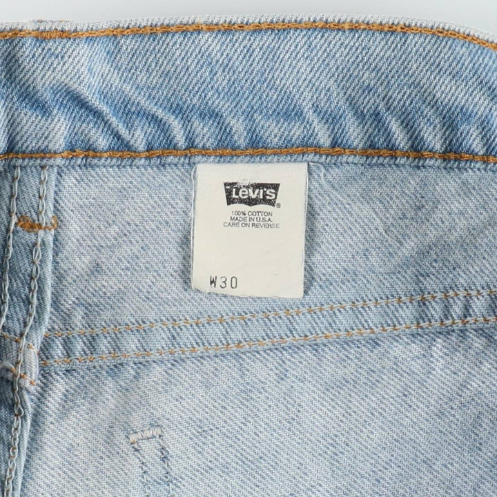 90'S Levi's 550 Relaxed Fit Orange Tab Denim Shorts, Made in USA, Men's W30 (approx.), Vintage cotton blue type Vintage Second Hand