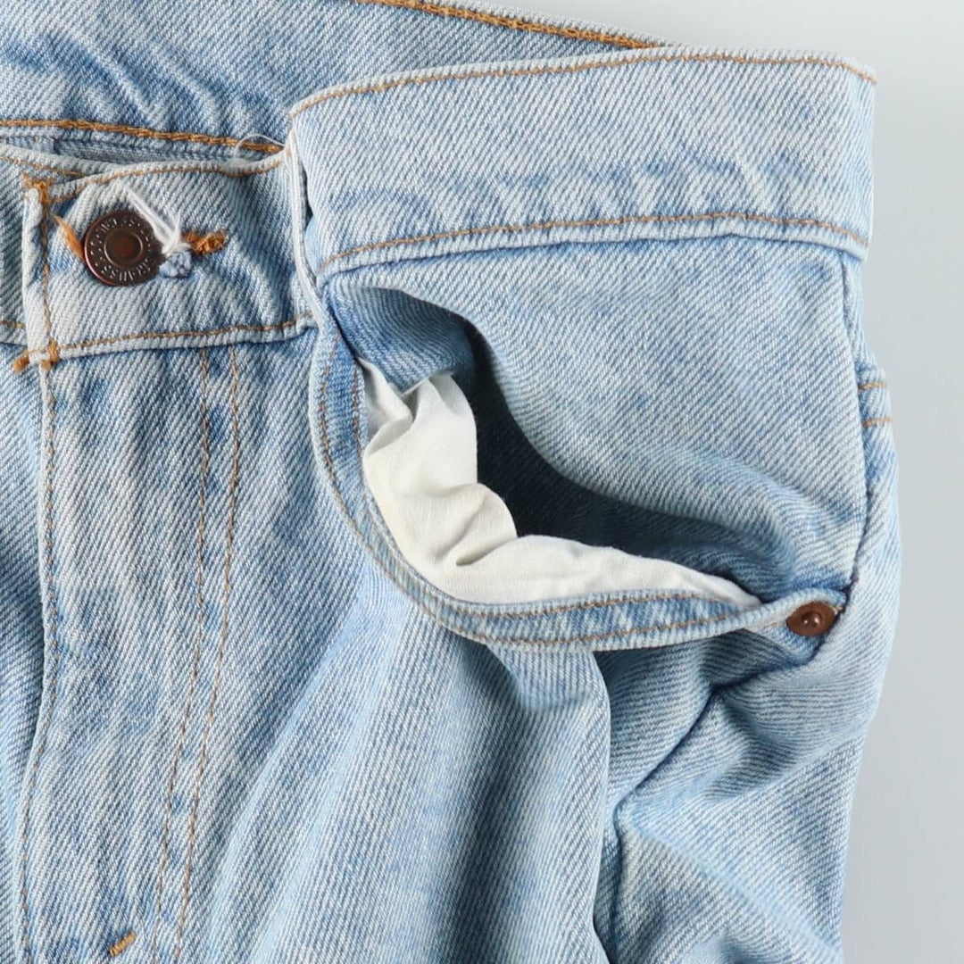 90'S Levi's 550 Relaxed Fit Orange Tab Denim Shorts, Made in USA, Men's W30 (approx.), Vintage cotton blue type Vintage Second Hand